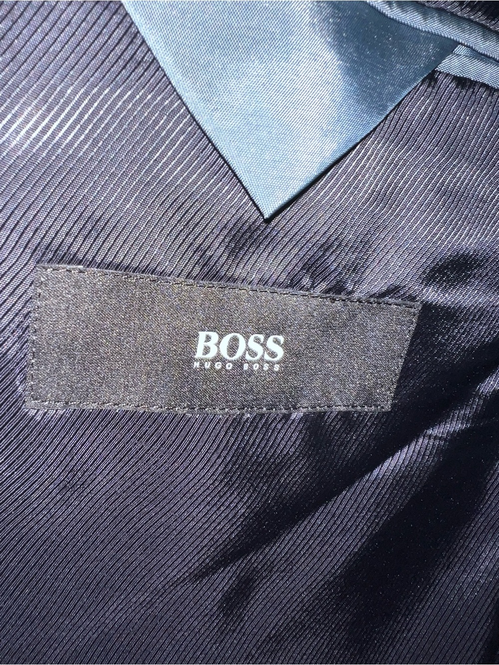 Hugo Boss Navy Textured Single-Breasted Blazer - Picture 3 of 3